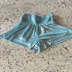Pants Store Blue Women's Shorts with Shimmer